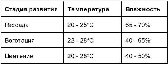 температура и влажность для конопли